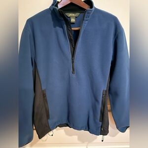 Eddie Bauer Navy and Black Fleece Pullover